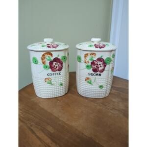 Vintage Ceramic Canisters Made In Japan Sugar & Coffee